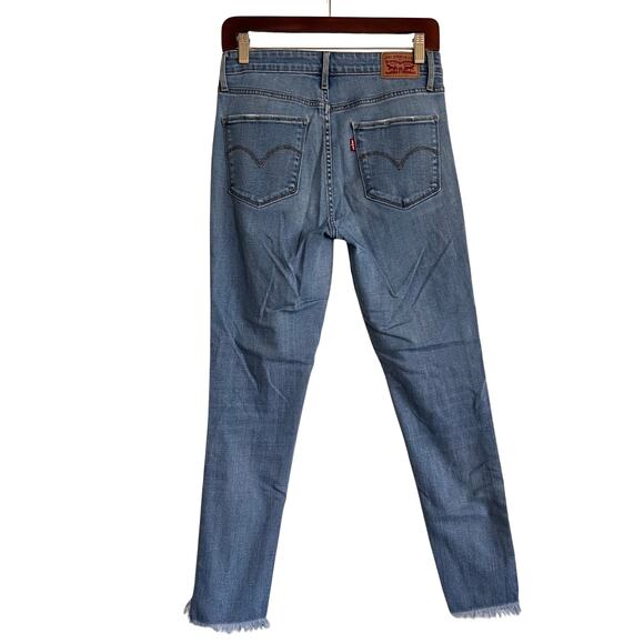 Levi’s 721 High Rise Skinny Jeans Women 30x30 Light Wash Frayed Hem Denim - Picture 2 of 7